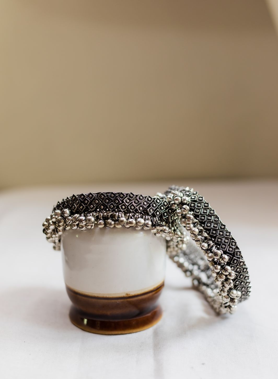 Silver Finish diamond type layered with muthu cluster ghunghroo anklet (PAIR)