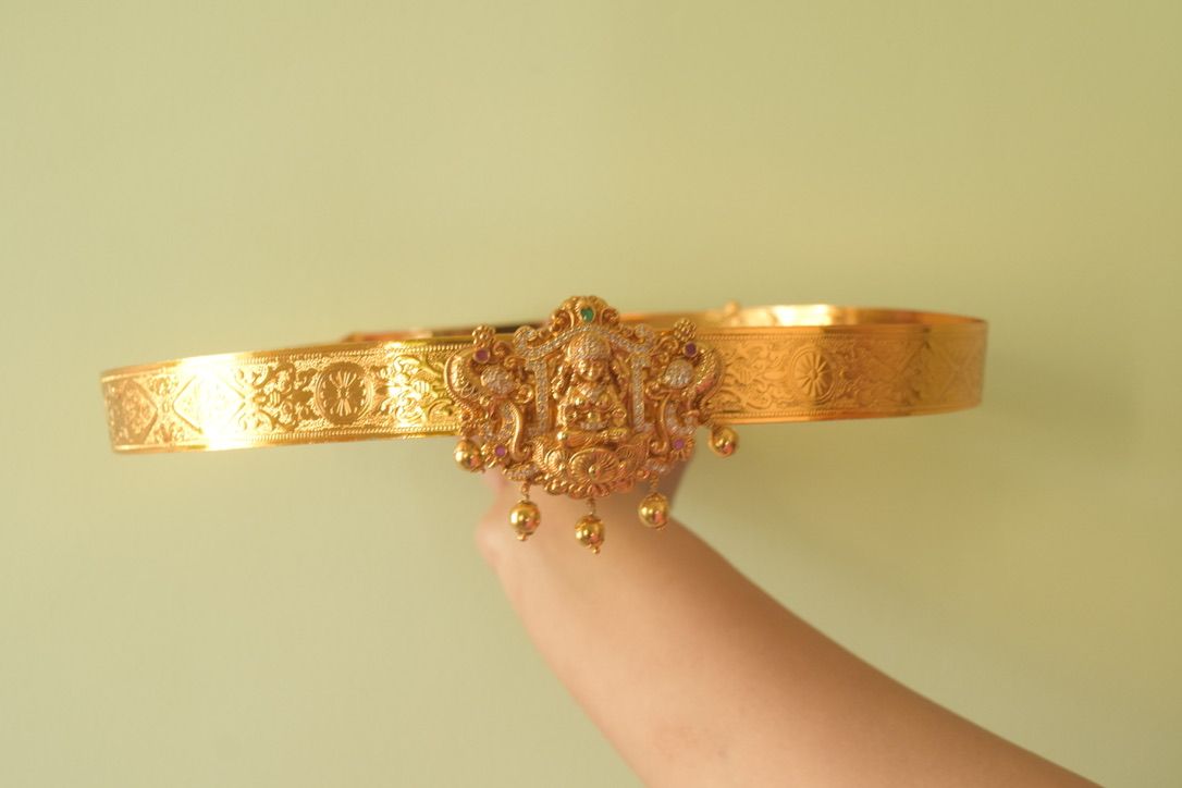 Belt with Pendant Model - 3D Lakshmi carving with Stones