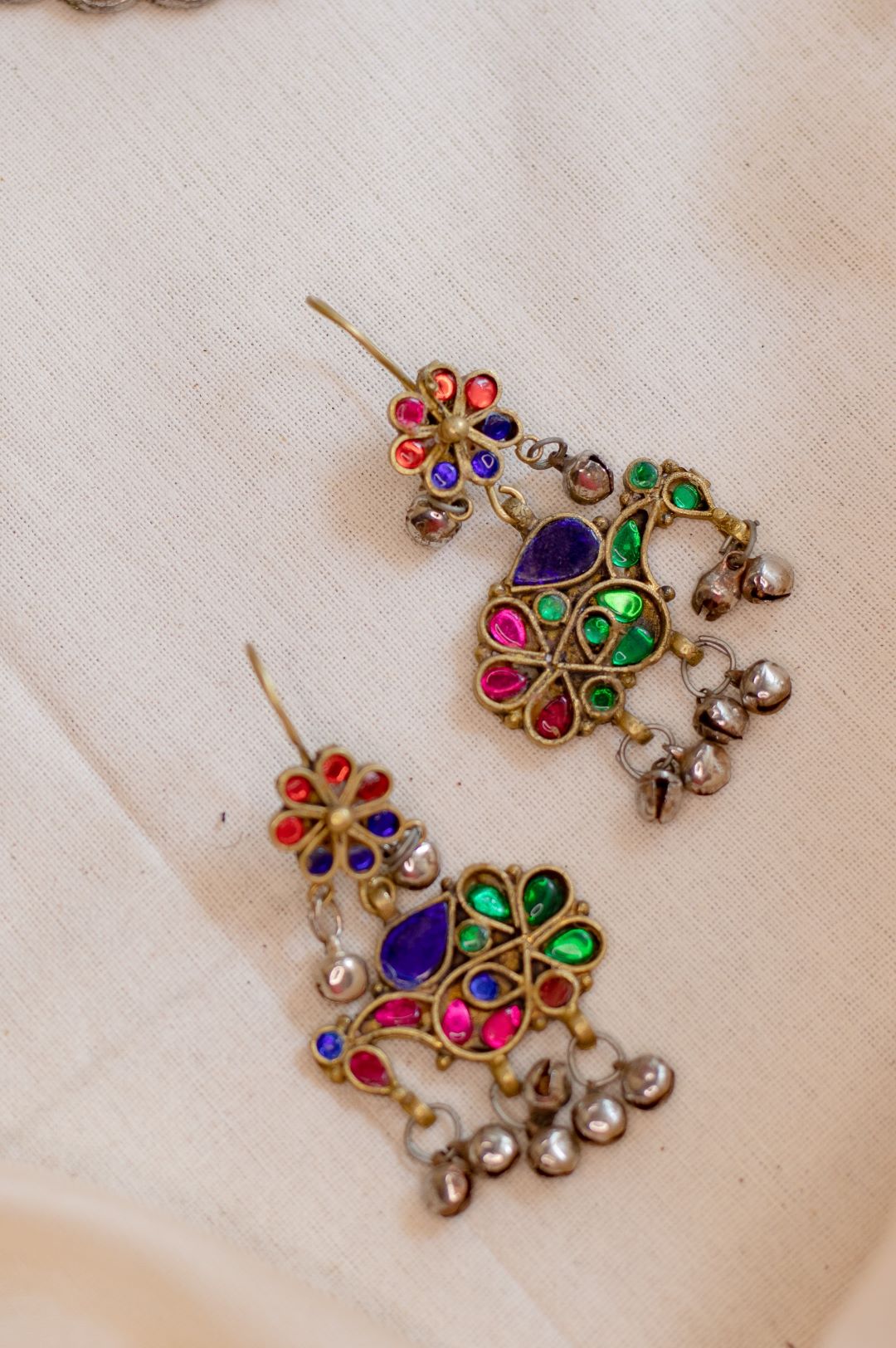 Gold Finish Peacock Earrings- 9