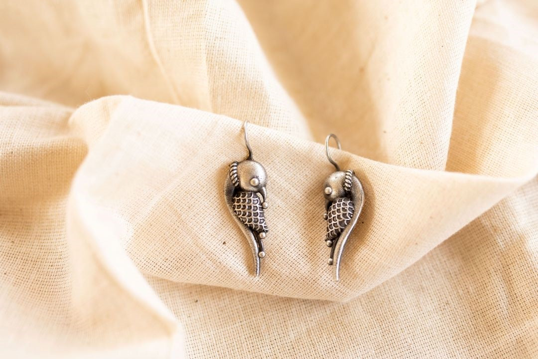Daily Wear Oxidised Parrot Hook Drop