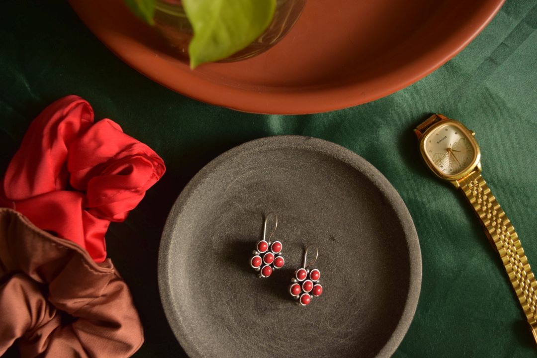 Oxidised Hook Drop Flower Small Model 2-60A