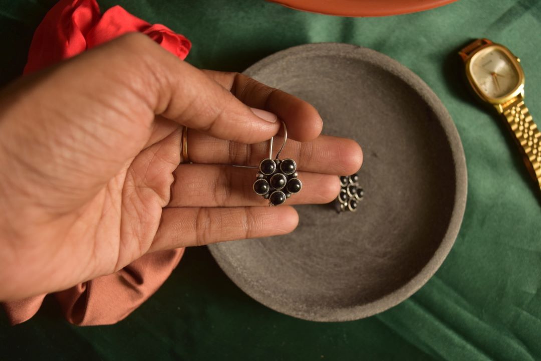 Oxidised Hook Drop Flower Small Model 2-60B