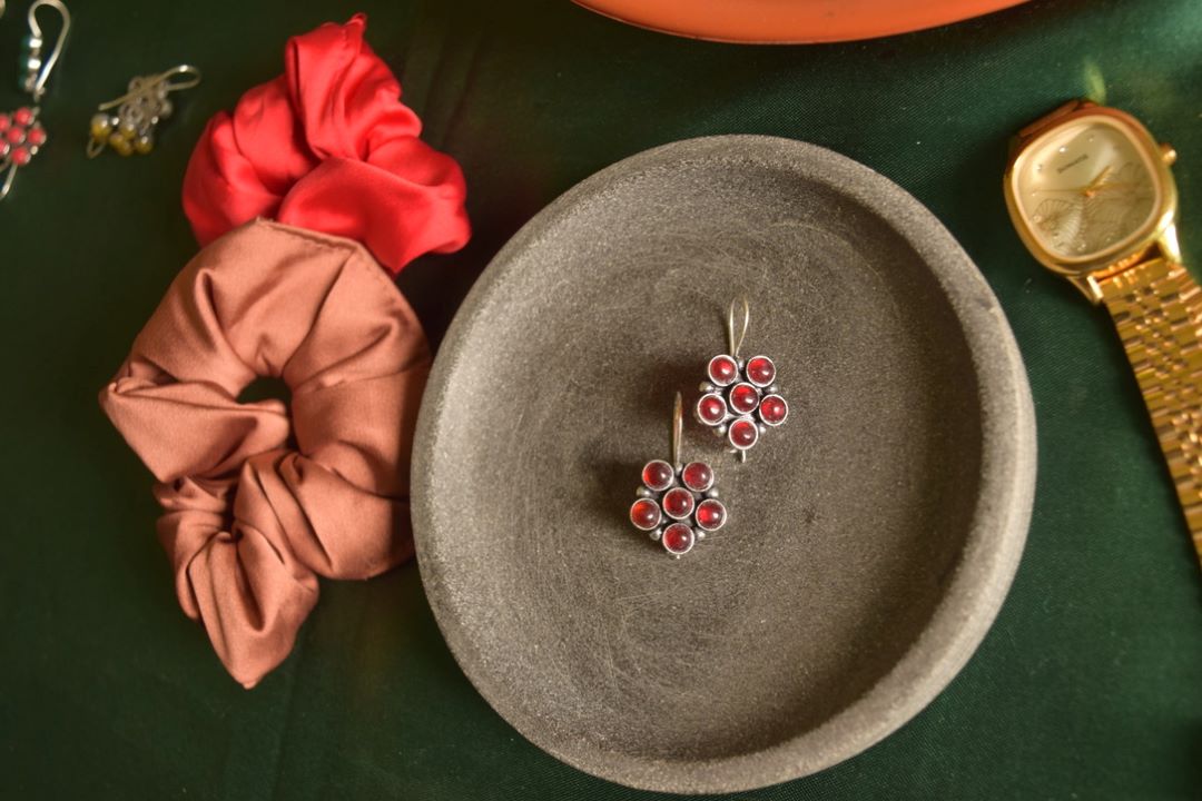 Oxidised Hook Drop Flower Small Model 2-60F