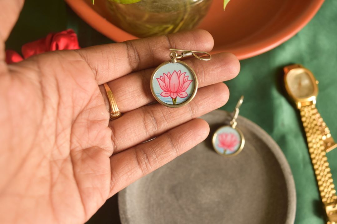 Handpainted Hook Drop - Lotus-67C