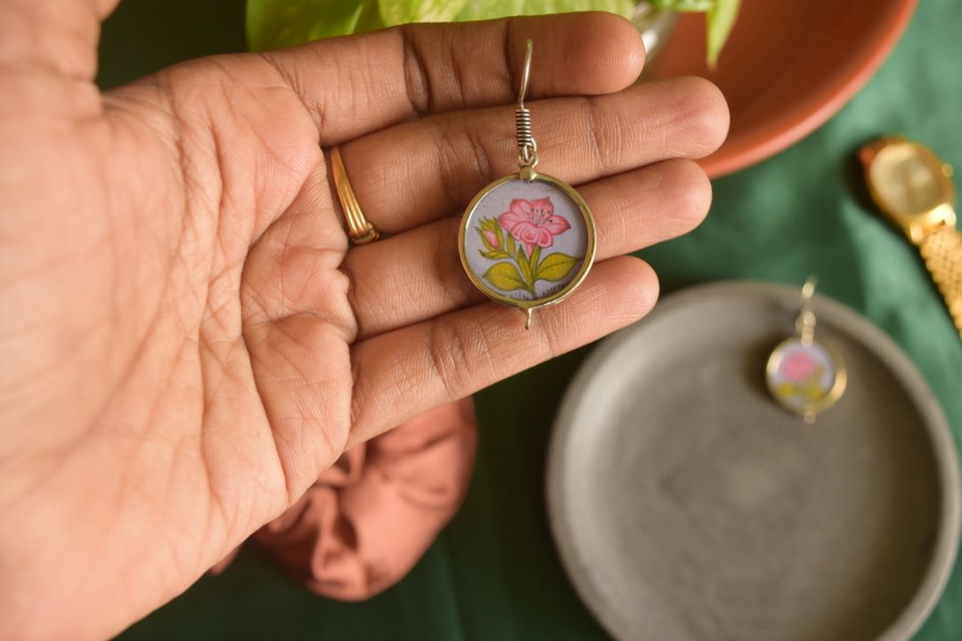 Handpainted Hook Drop - Hibuscus Flower-67D