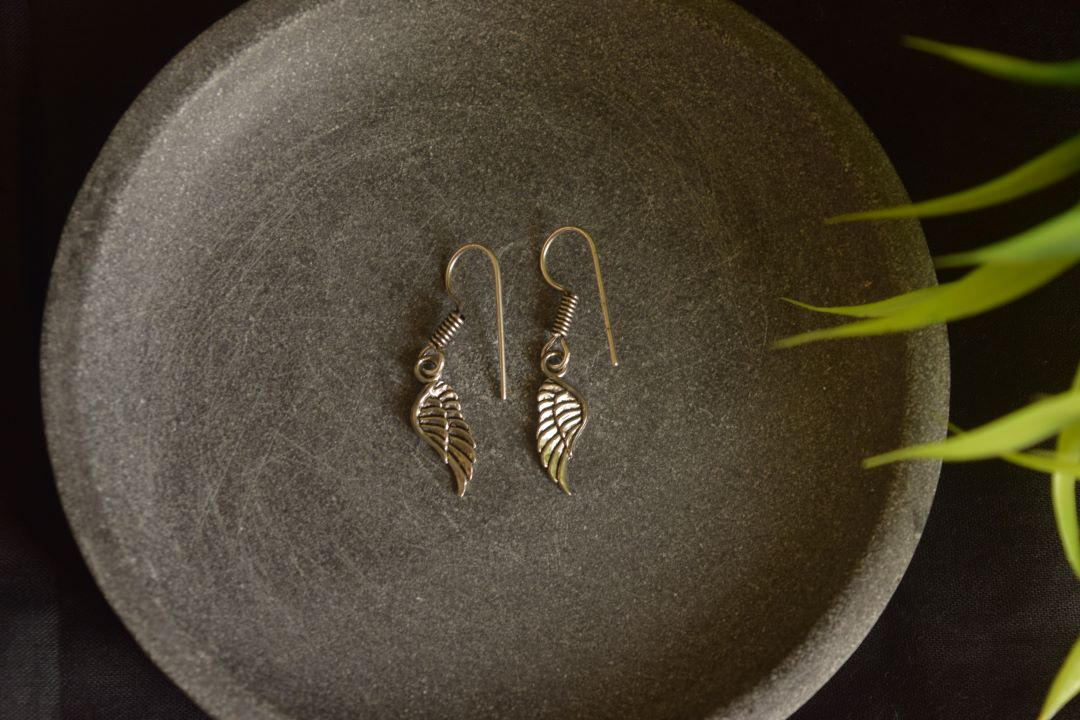 Oxidised Tiny Wings Hook Drop