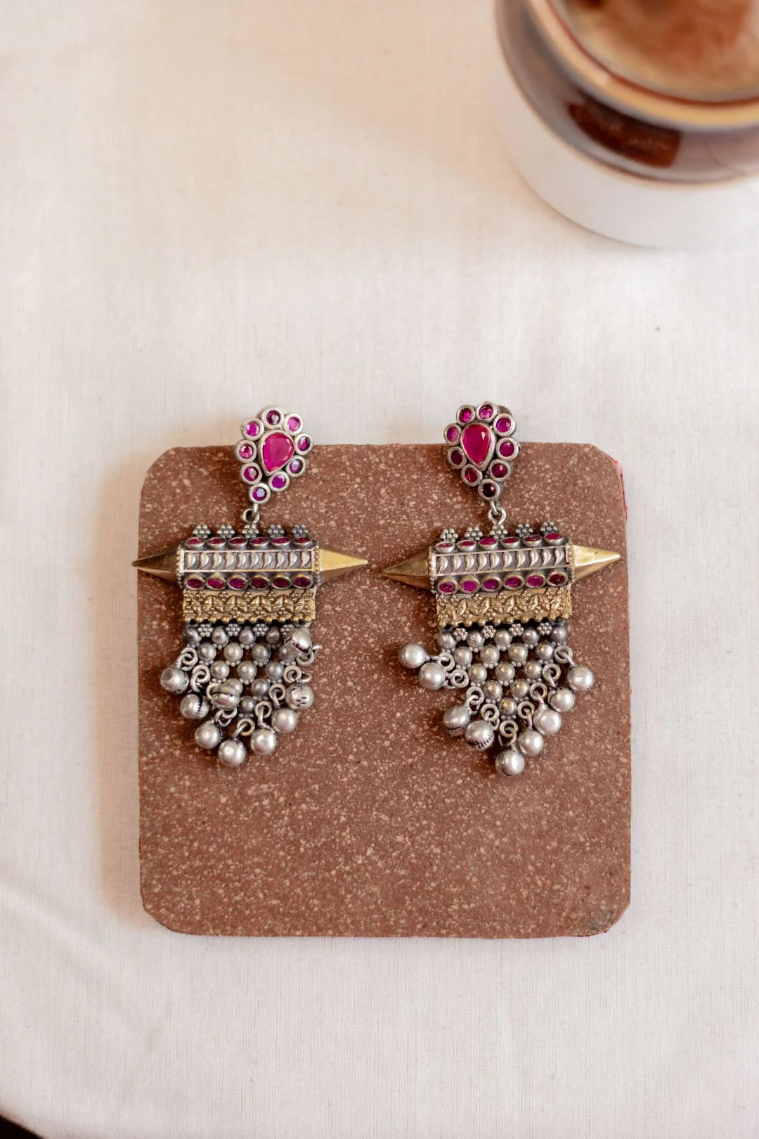 Dual Tone Geometric Bullet Statement Chandbali