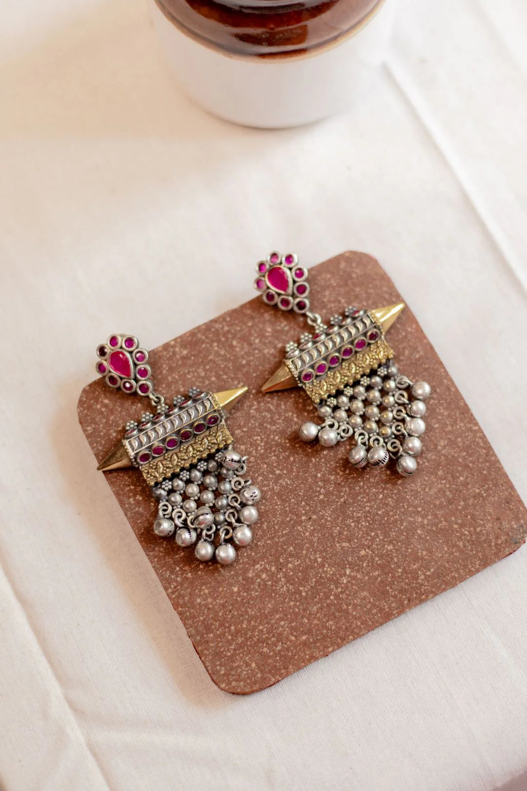 Dual Tone Geometric Bullet Statement Chandbali