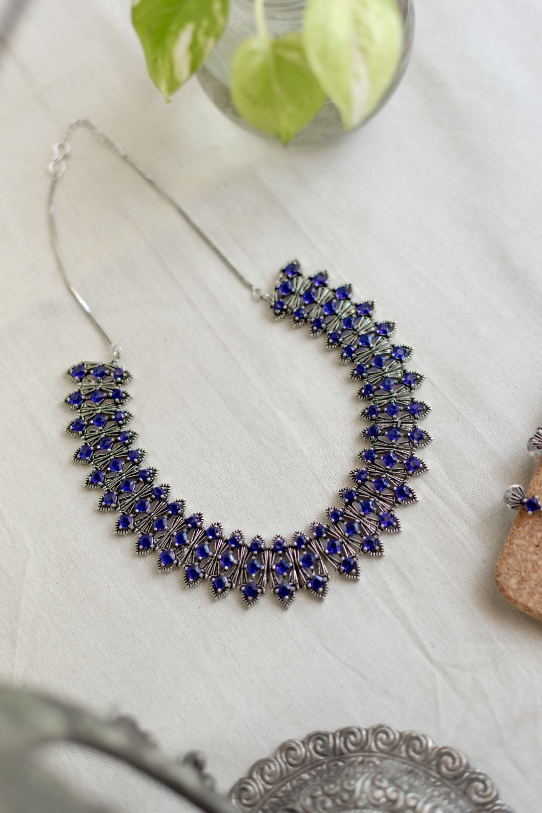 Silver Finish 3 layered Geometry Necklace -44 C