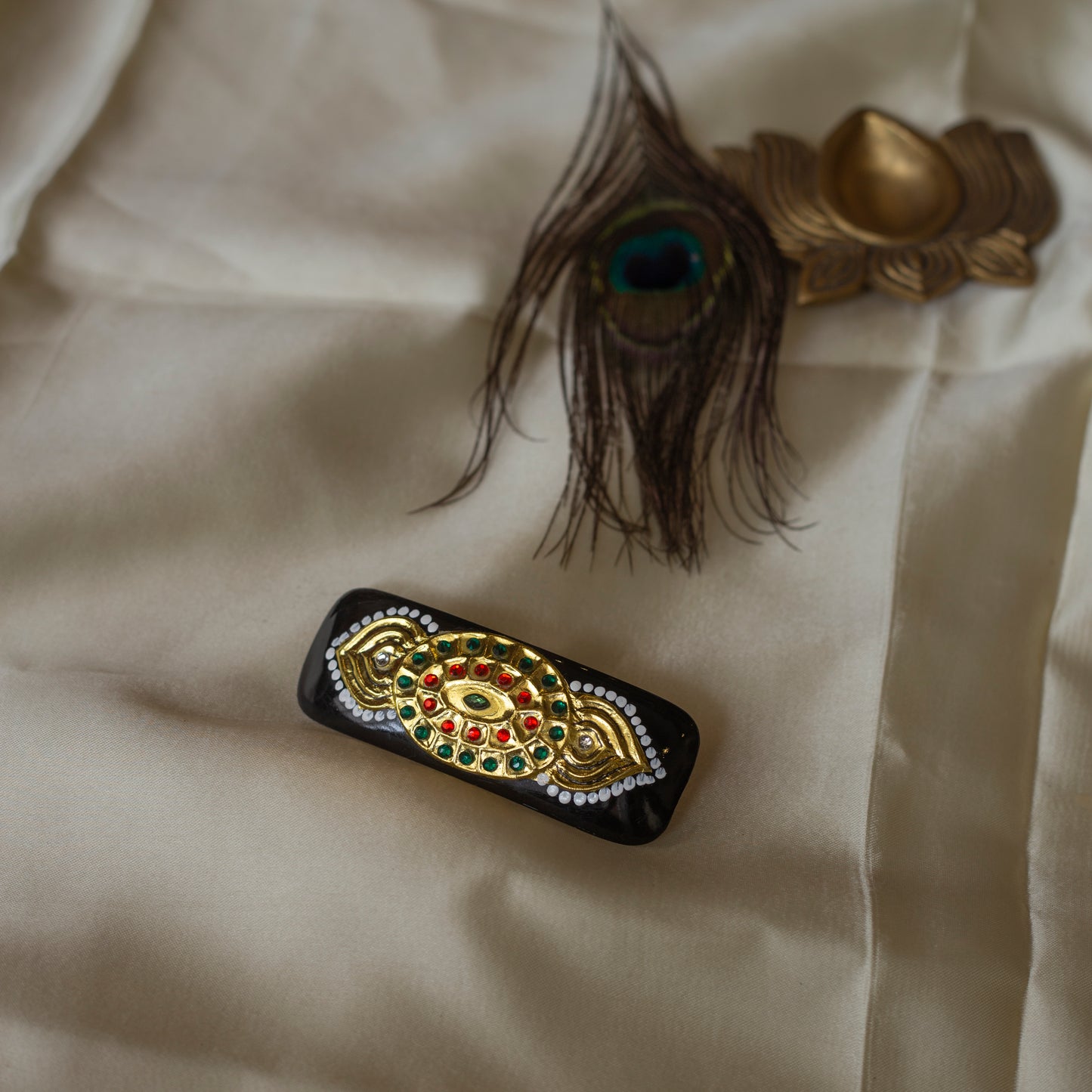 Handpainted Tanjore Hair Clip - #34