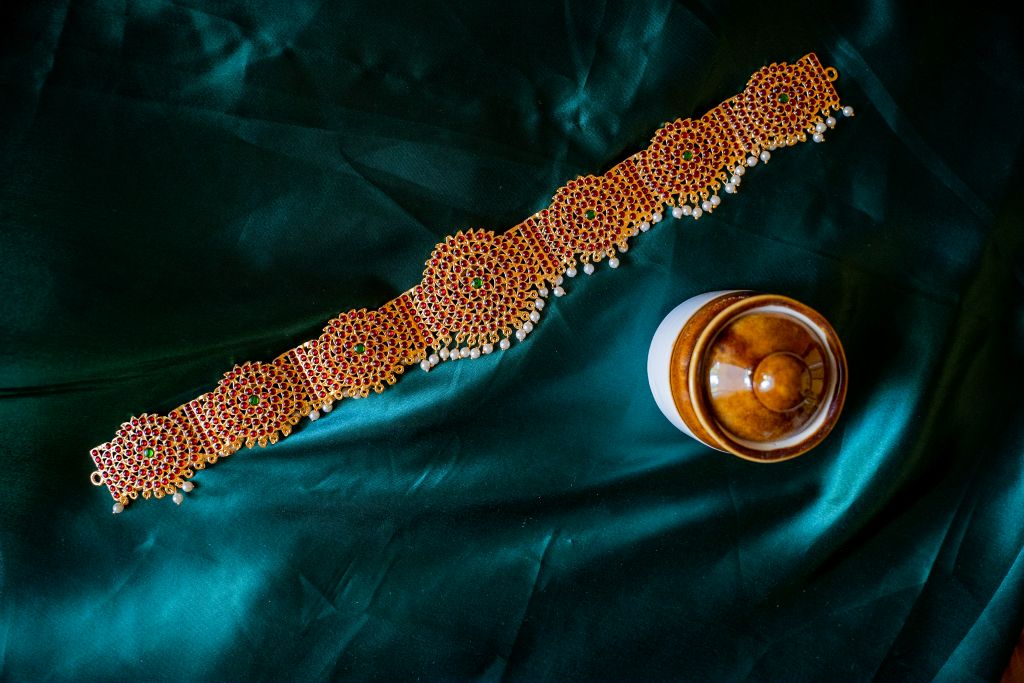 Kemp Hip Belt - 7 Chakra Kemp with pearl hanging