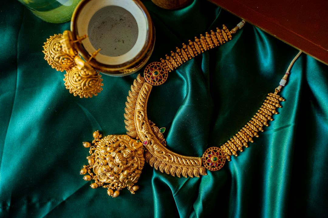 Lakshmi hasli haaram with Jhumkas