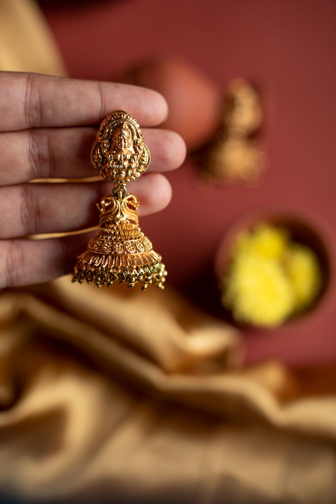 Lakshmi Pendant- multiple jhumkas Hasli Model with Jhumkas