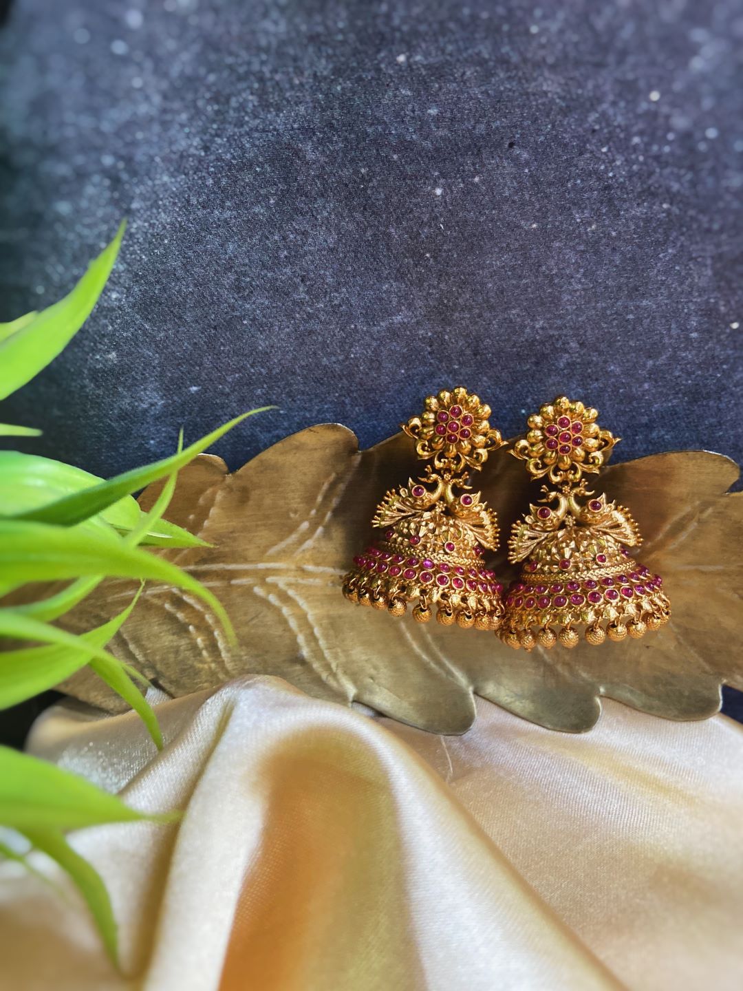 Statement Matte finish peacock jhumka 4A