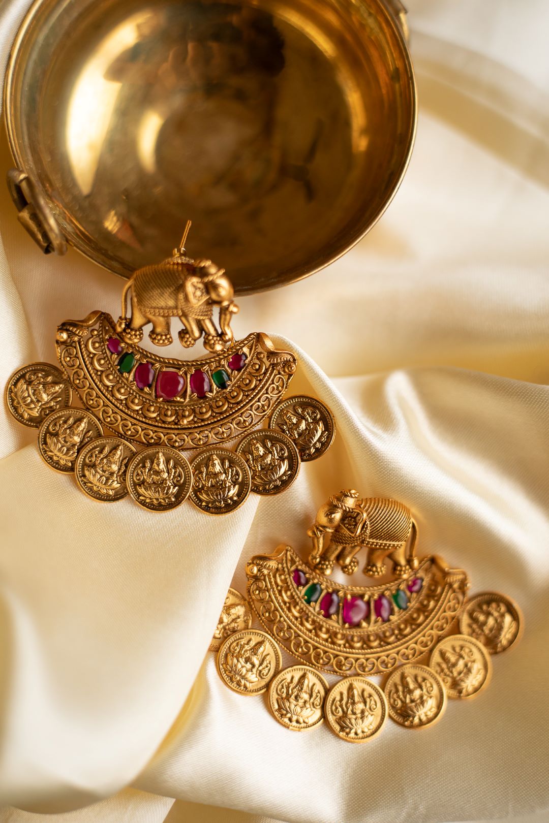 Matte finish - Elephant Stud Chandbali