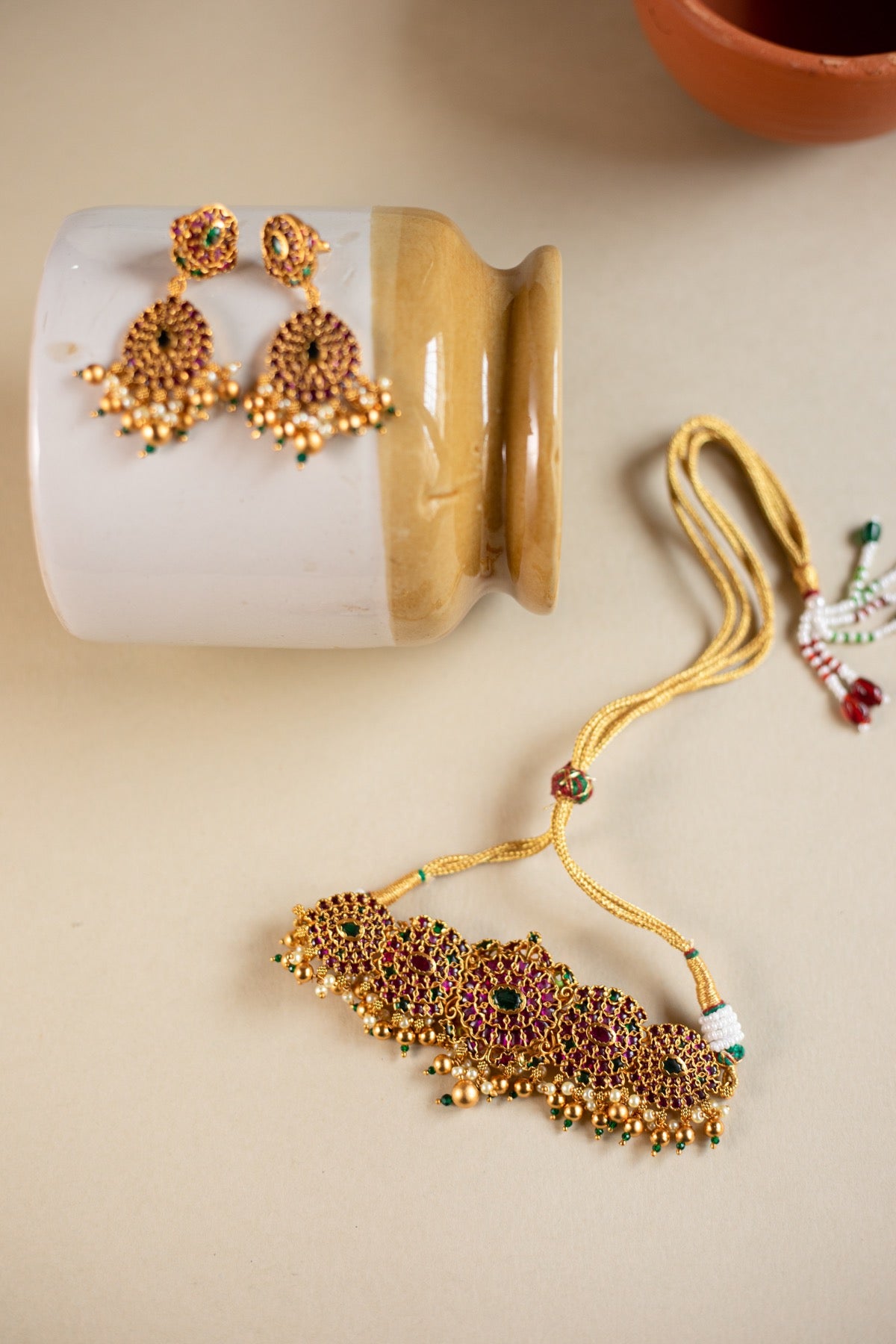 Matte Finish multiple Chakri Choker
