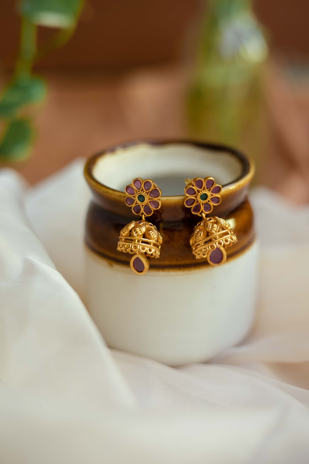 Matte Finish Peacock motif - Choker (Kerala Model)