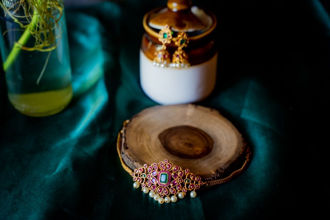 Matte Finish small Choker with small Jhumka