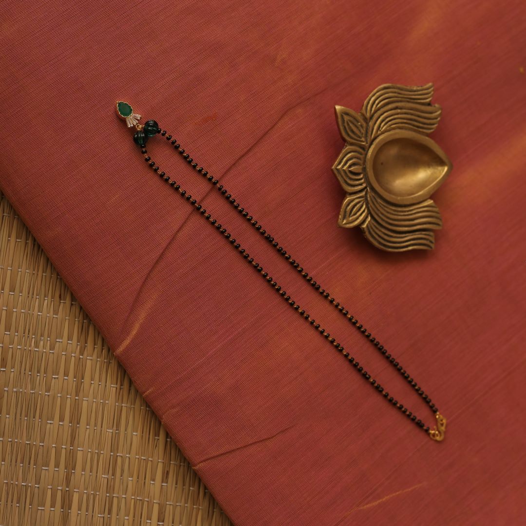 Single Layered Black beads with CUT Ad DROPS pendant - Model 14