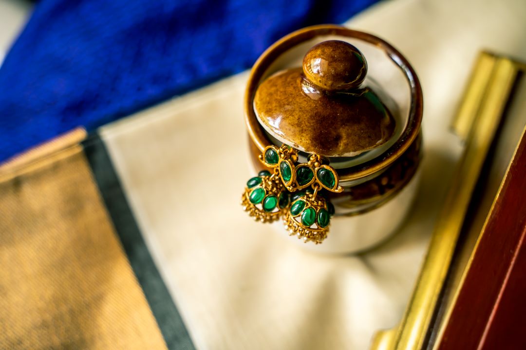 Matte Finish small Mango Necklace with Jhumka - 62A