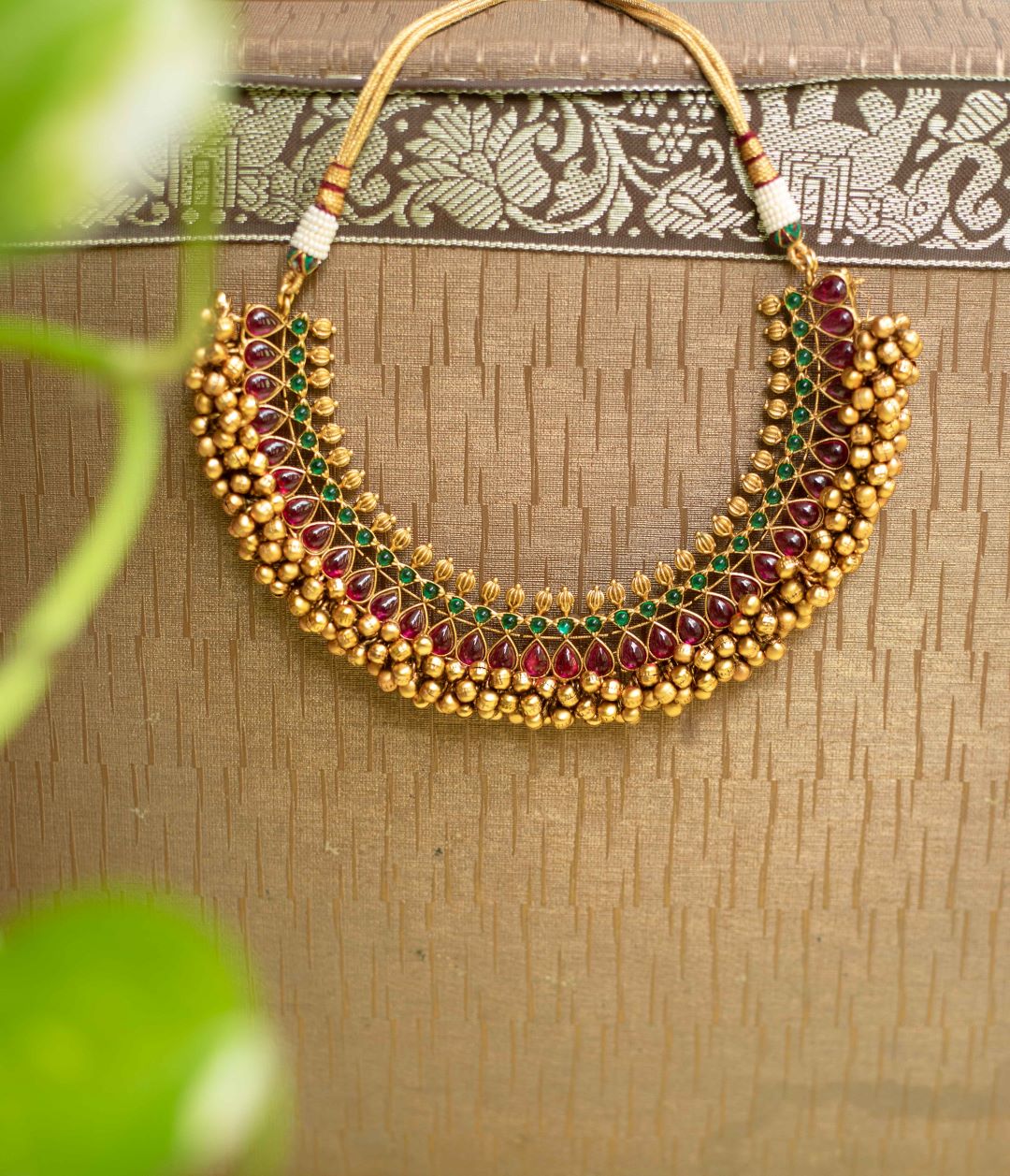 Cluster gold beads Necklace - Nayantara Model