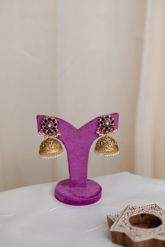 Lotus stud statement jhumka 4C