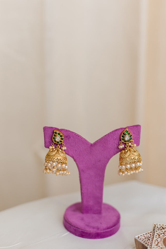 Mango stud peacock jhumka- 6A