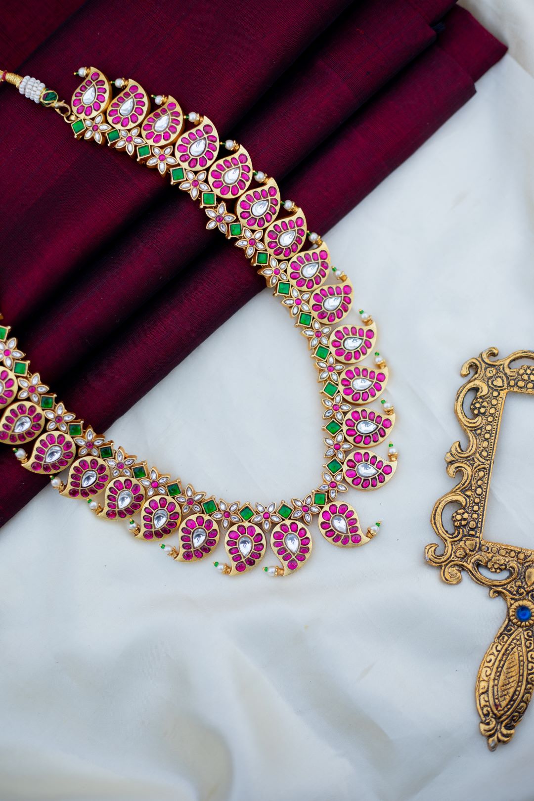 Mango motifs Jumbo Haaram with stud