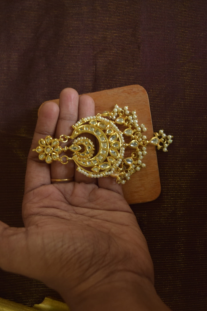 Gold Finish layered chandbali - Model 2