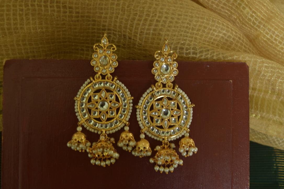Gold Finish layered chandbali - Model 4