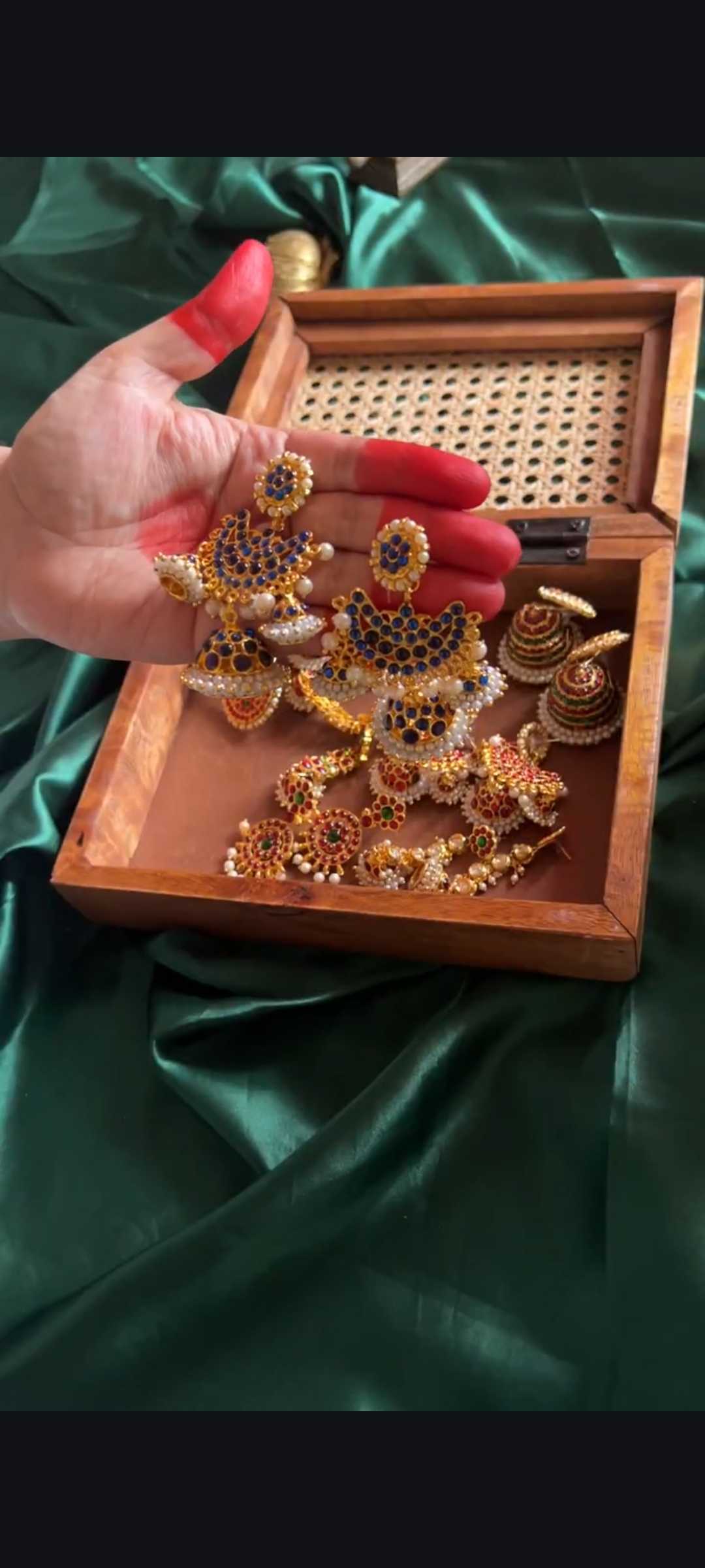 Kemp Half moon chandlier jhumka stud- #17