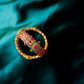 Matte Finish 3 layer ruby with flower mugappu KADA bangle #7A