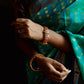 Matte Finish 3 layer ruby with flower mugappu KADA bangle #7A