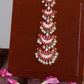 Semi Precious Kemp Tikka -  Multi Layered Half moon - Red & White