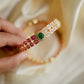 Matte Finish 2 layer square  Ruby stone  with flower mugappu  bangle #9B