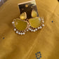 Gold Finish Yellow stone deepam stud