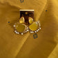 Gold Finish Yellow stone deepam stud