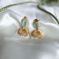 Gold Finish Crystal High Neck chocker with Flower pendant -4B