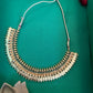 Gold Finish Small Lakshmi coin Necklace  with Stud#19