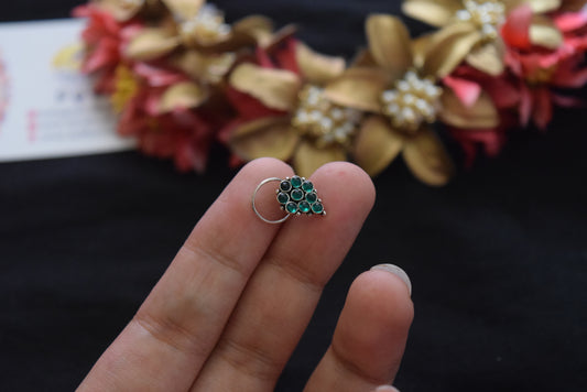 Silver finish tiny nose pin- grape bunch #2B
