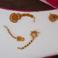 Gold Finish Tiny half moon Guttapusalu Tikka-Red & White