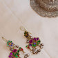 Gold Finish flower stud  peacock hanging