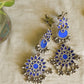 Silver Finish chakra jumbo earrings-15(A)