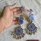 Silver Finish chakra jumbo earrings-15(A)
