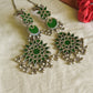 Silver Finish chakra jumbo earrings-15(B)
