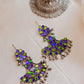 Silver Finish half moon hook drop jumbo earrings-16(A)