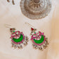 Silver Finish Triangle hook drop chandbali- 17