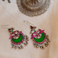 Silver Finish Triangle hook drop chandbali- 17