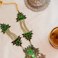 Silver finish Layered Mango Lotus motifs Afghan Necklace- #1A