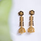 Gold finish-long flower jhumka -01(B)
